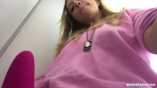 Naughty Anastaxia Lynn playing with her pussy on a plane - Public risk...
