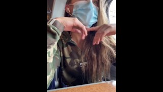 Teen fucks her self on the train 