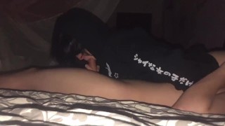 I DO A BLOWJOB ON MY FEMBOY FOR THE FIRST TIME AND HE CUMS WITH MOANIN...