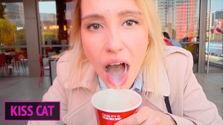 Public Agent - 18 Babe Suck Dick in Toilet Wendis & Drink Coffe with C...