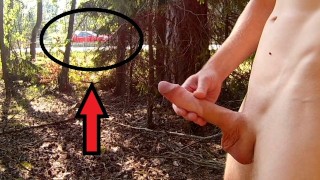 Distract the traffic by jerking off next to the highway! Huge POV cums...