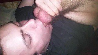 Self suck cock and balls with slow mo facial cumshot big load