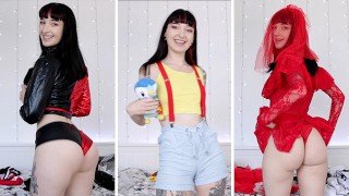 Slutty nerd tries on Halloween costumes | Cosplay Haul Vlog | Persepho...