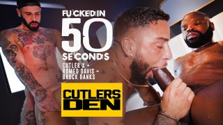 Fucked in 50 seconds with Cutler and Romeo taking turns in Brock Banks...