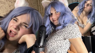 Young with blue hair gave me ASMR and gave me in the ass