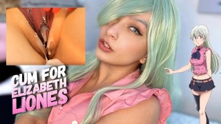 Elizabeth Liones cosplay babe doing ahegao faces, red light green ligh...