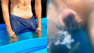 A guy at the dacha released sperm into the pool