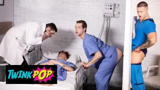 TWINKPOP - Twink Nurse Benjamin Blue Sucks Clark Delgaty's Big Cock Th...