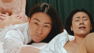 Asian stepmom is tired and asks you to help her relax